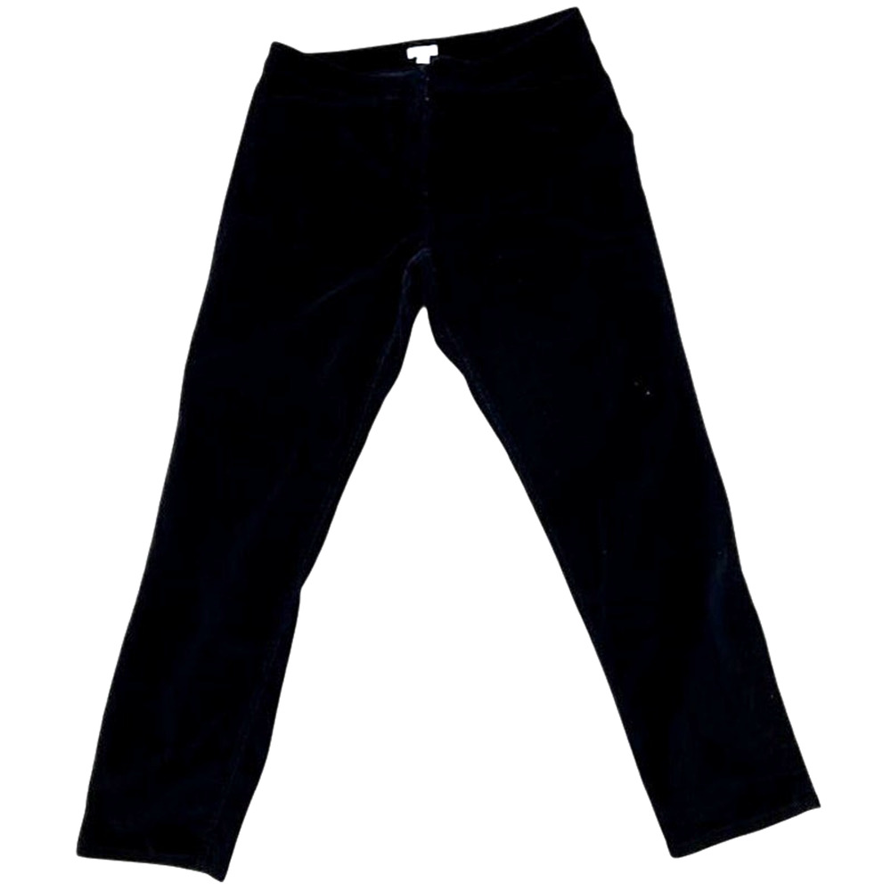 J. JILL Women's Corduroy Pants Size 14 Black Fine Wale Stretch